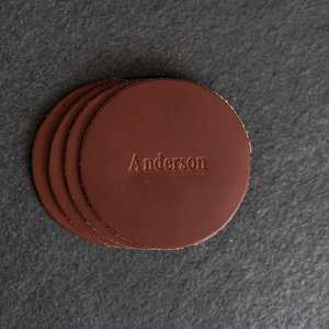 Posavasos de Cuero Genuino de Alta Gama al por Mayor, Alfombrilla para Bebidas de Escritorio, Aislante del Calor, para Tazas, para Campañas Promocionales LC-0027F - Product Image 2