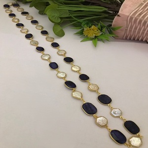 Precioso Conjunto de Joyería de Perlas Reales Chapadas en Oro de Primera Calidad, Estilo Antiguo y Moderno, 24 cm de Largo, para Fiestas y Eventos, para Mujeres y Niñas - Product Image 3