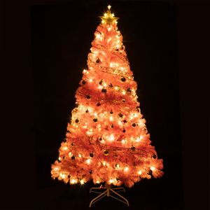 Albero di Natale Artificiale in PVC Rosa da 180 cm con 1600 Rami - Product Image 4