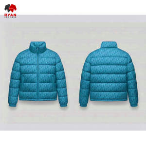 Veste matelassée sur mesure pour homme, col montant, coupe classique, tissu respirant avec logo personnalisé - Product Image 6