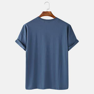 เสื้อยืดแขนสั้นผู้ชาย คอกลม สีพื้น ผ้าคอตตอนเจอร์ซีย์ ระบายอากาศได้ดี ทรงปกติ - Product Image 2