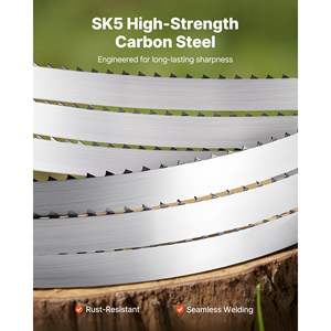 Lame de scie à ruban en acier au carbone haute résistance de 109,45 pouces, 4 TPI, 18 HRC, dents affûtées, largeur de 0,6 pouce, remplacement pour les principales marques - Product Image 2