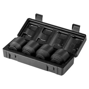 Set di chiavi a bussola a impatto da 1/2 pollice per dadi dell'asse a 6 punte, 4 pezzi, SAE, per mandrini di grandi dimensioni, attrezzo per riparazioni auto, in CR-MO trattato termicamente - Product Image 5