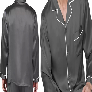 Superbe ensemble de pyjama en satin de luxe personnalisé 2026 pour homme, 100 % soie, vêtements de détente, vêtements de nuit - 2 pièces en soie - Product Image 2