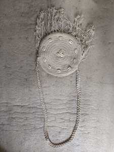 Bolso Bandolera Redondo Tejido a Crochet con Flecos de Borlas, Estilo Bohemio, Bolso de Playa para Mujer, Capacidad de 1L, Ligero, para Uso Diario - Product Image 3