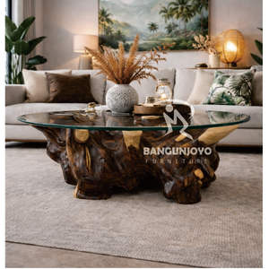 Mesa de Centro Sono de Madera con Tapa de Madera, Diseño Tropical Moderno, Hecha a Mano y Ecológica, Mueble Duradero para Sala de Estar - Product Image 4