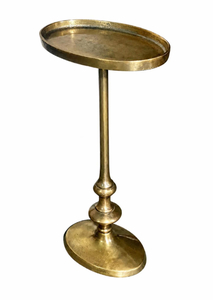 Luxury <b>Antique</b> Brass Oval Drink <b>Table</b> Metal Pedestal Accent <b>Side</b> <b>Table</b> Decorative Gold Drink Tray Stand Case Wholesale Gift - Product Image 4