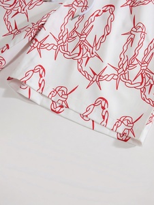 Printing 100% Cotton Quick Dry OEM ServiceFactory Wholesale Custom Men's Summer Casual Shirt Shorts <b>Set</b> with Embroidery Logo - Product Image 4