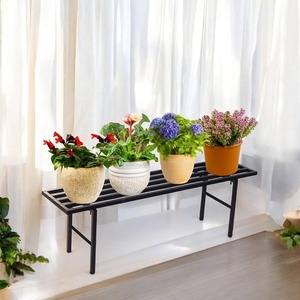 ชั้นวางกระถางต้นไม้โลหะเคลือบสีฝุ่นแบบทันสมัย รับน้ำหนักได้ 220 ปอนด์ สำหรับระเบียงและสวน - Product Image 4