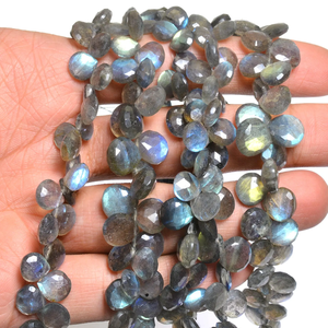 ลูกปัดลาบราดอไรต์ทรงหัวใจเหลี่ยมเพชรพลอยขนาด 9 มม.-10 มม. เกรด AAA+ สีฟ้าธรรมชาติ ลาบราดอไรต์ไฟสีฟ้า ลูกปัดพลอยกึ่งมีค่า สำหรับทำเครื่องประดับ - Product Image 4