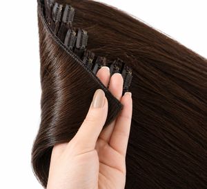 คลิปอินเซ็ต 26 นิ้ว สีน้ำตาลเข้ม คุณภาพผมตรงแบบซุปเปอร์ดับเบิ้ลดรอน - Product Image 2