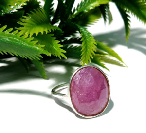Bague en saphir rose naturel, argent sterling 925 massif, faite à la main, coupe ovale, style bohème, certifiée par un tiers, pièce maîtresse - Product Image 3