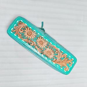 Nuevo Estuche de Gran Capacidad 2026 para Rizador y Plancha de Pelo, de Cuero Vacuno Floral Grabado a Mano, Resistente al Calor, Organizador de Viaje - Product Image 2