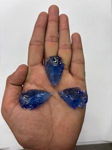 Pointe de flèche en obsidienne bleue, pierre brute, style naturel, cristal bleu, pour la fabrication de bijoux, artisanat, décoration, vente en gros - Product Image 5