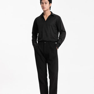 TST 8122.2 Mens Casual Long-Sleeve Shirt with Stand Collar and Raglan Sleeve (<b>No</b> <b>Buttons</b>)-Eco-Friendly Quick Dry & Breathable - Product Image 2