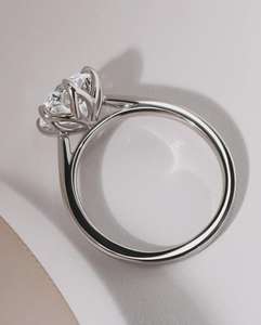Bague solitaire unisexe en moissanite ronde 3 carats, en argent 925, bijoux pour anniversaire, mariage, fête, pour partenaires - Product Image 3