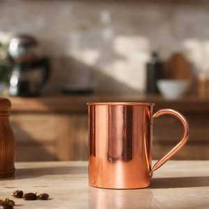 Pure <b>Copper</b> Moscow Mule Mug, Handmade Cocktail Drinkware, Plain & Hammered Finish, Classic Mule <b>Cup</b>, Gift for Him or Her - Product Image 5