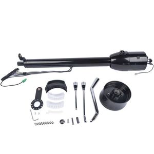 Black Painted 28\" Tilt Floor Shift Auto Steering Column Hot Rod Street Car Part No Key Black Paintable - Product Image 1