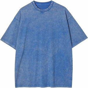 T-shirt vintage pour homme, col rond, délavé à l'acide, coupe ample, manches courtes, style streetwear - Product Image 3