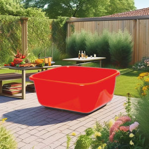 Conteneur d'emballage en plastique PP écologique de qualité alimentaire, carré rouge, personnalisé en usine, pour la crème glacée - Product Image 1