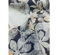 Tissu d'ameublement Babar Charcoal imprimé éléphant, vendu au mètre, motif animal élégant pour meubles et décoration intérieure