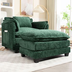 Divano Oversize 55.32*39.76 per Interni, Pouf Portatile in Bouclé, Letto Singolo con Seduta Più Larga, Cuscino Doppio Profondo e Robusto per Soggiorno - Product Image 3