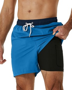 Shorts de Baño 2 en 1 de Secado Rápido para Hombre, con Forro de Compresión, Shorts de Playa Transpirables y Elásticos, OEM ODM - Product Image 4