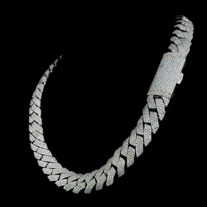 Collar de cadena cubana Miami de plata de ley 925 con moissanita VVS de 20 mm y 4 filas, probador de diamantes, rodio, para boda, Dropshipping - Product Image 2