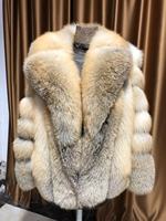 Poncho parka en fourrure de renard véritable rouge vif, réversible, imperméable, écologique, épais, pour homme, grande taille