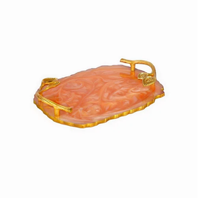 Plateau de service en résine personnalisé de qualité supérieure avec élégantes poignées dorées pour comptoir de cuisine, table à manger, restaurant et service hôtelier - Product Image 3
