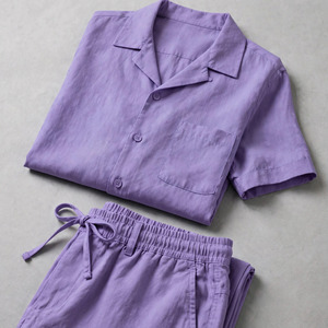 2026 Wholesale Summer Men's Casual Shorts <b>Set</b> Plain Color Solid 100% Cotton Jersey Quick Dry Knitted Customized Logo <b>Twin</b> <b>Set</b> - Product Image 4
