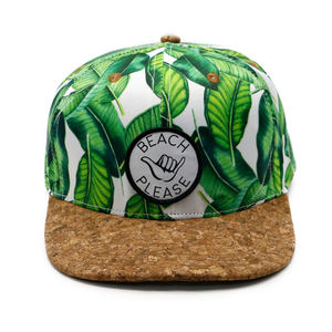 Casquette Snapback de Haute Qualité avec Logo Brodé Personnalisé, Motif Floral Imprimé et Visière en Liège - Product Image 1