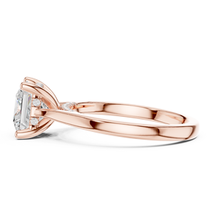Rose Gold Princess Cut Moissanite Engagement <b>Ring</b> for Women Elegant Solitaire Wedding Jewelry - Product Image 5