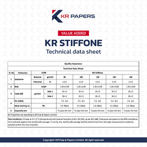 Papier rigide KR Stiffone, panneau en fibres vierges haute rigidité 80-150 g/m², biodégradable et écologique pour assiettes jetables et aliments - Product Image 5