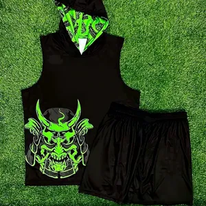 Premium Customized 7v7 American Football Heat-Transfer Printed Uniforms High Quality <b>Compression</b> Jerseys Pants Short Breathable - Product Image 2