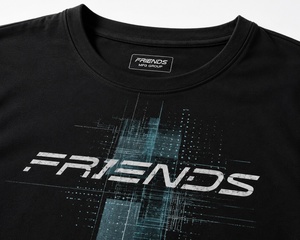 Camiseta Negra de Manga Corta para Hombre con Estampado Geométrico, Cuello Redondo, Corte Regular Informal, Jersey de Algodón Transpirable - Product Image 3