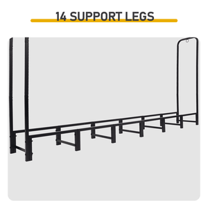 Heavy Duty 8FT Outdoor Firewood <b>Rack</b> Waterproof Cover Wood <b>Log</b> Storage <b>Rack</b> Firewood Storage Solution - Product Image 2