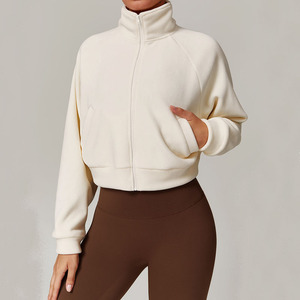 Veste polaire pour femme, fermeture éclair intégrale, col montant, légère, en coton, imperméable, respirante, coupe-vent, vêtements de sport décontractés - Product Image 6