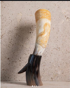 Corne à boire viking sculptée très demandée, authentique cadeau de mariage viking, vente en gros de cornes à boire - Product Image 4