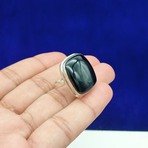 แหวนออนิกซ์สีดำ แหวนพลอยทำมือสไตล์คลาสสิก เครื่องประดับมินิมอล ไอเดียของขวัญสุดพิเศษ - Product Image 5