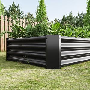 Black Metal Raised <b>Rectangle</b> Garden Bed 6 X 3 X 1ft Outdoor <b>Planter</b> Beds for Flowers Vegetables & Plants - Product Image 3