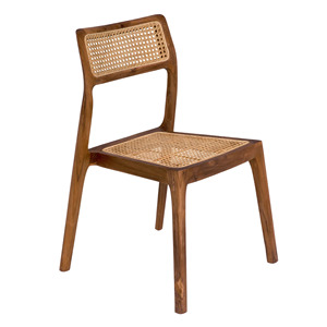 High quality teak wood dining <b>chair</b> with natural color finishing with rattan seat and backrest for indoor and <b>outdoor</b> use. - Product Image 2