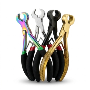 Hair Extension Keratin Bond <b>Cutter</b> Gold Titanium Color Sharp <b>Edge</b> Tool for Clean and Precise Pre-Installation Cutting - Product Image 2