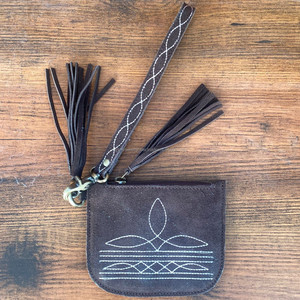 Nouveau luxe mode botte point daim cuir fermeture éclair porte-monnaie personnalisé pochette en cuir véritable bracelet bracelet porte-carte portefeuille - Product Image 2