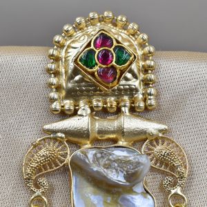 partywear traditional latest beautiful meenakari golden matte finishing brass stone <b>stud</b> hoop earing for girls and women - Product Image 5