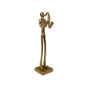 Escultura Abstracta Moderna, Figura de Metal Dorado, Estatua de Padre e Hijo, Decoración para el Hogar, Pieza de Arte Minimalista, Estilo Nórdico - Product Image 5