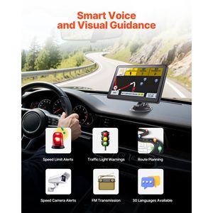 Système de navigation GPS avec écran tactile de 9 pouces, 16 Go de stockage, mises à jour cartographiques à vie, guidage vocal, résolution HD - Product Image 3