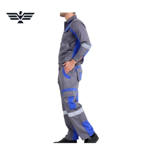 Unisex Industrial Workwear Coverall Reflective Safety Jacket <b>Cargo</b> <b>Work</b> Pants Heavy Duty Mechanic Construction Cotton - Product Image 4