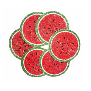Eco-Friendly Customizable Fruits Hand Embroidery Beaded Coaster Design for Farmhouse Kitchen Home Hotel <b>Table</b> for Weddings - Product Image 3