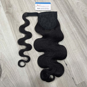 Queue de cheval ondulée de luxe effet vapeur, 100% cheveux humains vietnamiens, texture instantanée en forme de S, sans nœuds, sans perte, pointes rebondissantes et volumineuses - Product Image 2